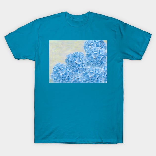 Blue Hydrangea Flowers T-Shirt by lauradyoung